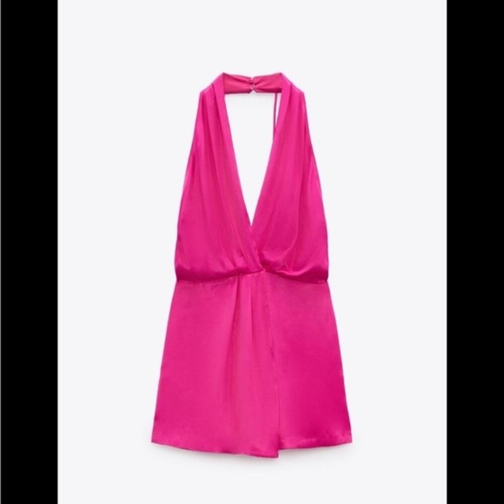 ZARA SATIN EFFECT SHORT JUMPSUIT - Picture 5 of 6